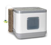 Karlie Litter Tray Cube II Grey 48x40x43cm With Bed And Scratch