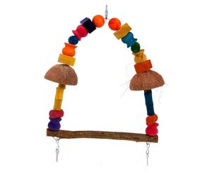 Karlie Parrot Swing Rio de Janeiro 36Cm Natural Wood For Parrots Colorful