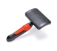 Karlie Professional Soft Slicker Brush, Dog Brushes, Rubber, Red/Black, 18.5 x 10.5 x 5 cm