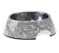 Karlie Simons Cat Bowl, Plastic, Dark Grey, 160 ml, 14 x 14 x 4.5 cm