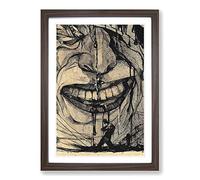 Karlis Padegs Red Laughter Framed Print | A2 Walnut Framed Wall Art | Ready to Hang | Modern Nature Picture | Living Room Bedroom Lounge Office