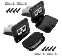 KarlKers 50A Plug Mounting Panel for Anderson SB50 Series Connectors with Cover, 50Amp Battery Quick Connect/Disconnect Connector Mounting Panel, Flush Mount Recessed Plate 2pcs Socket Panel 12-24V DC