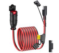 KarlKers SAE Extension Cord Compatible with NOCO Genius Smart Battery Chargers, 16AWG SAE Adapter with 20A Fuse Waterproof Plugs, SAE Connector Cable for Motorcycle/ATV/UTV/Auto/Car (5FT)