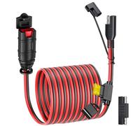 KarlKers SAE Extension Cord Compatible with NOCO Genius Smart Battery Chargers, 16AWG SAE Adapter with 20A Fuse Waterproof Plugs, SAE Connector Cable for Motorcycle/ATV/UTV/Auto/Car (10FT)