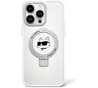 Karl Lagerfeld Ring Stand Choupette Head MagSafe Hardcase KLHMP15LHMRSCHH, White - iPhone 15 Pro