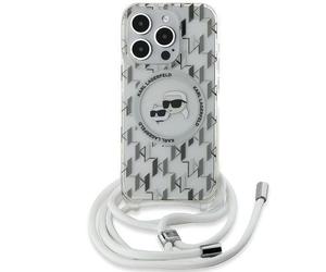 KarlLagerfeld CrossbodyIMLMonogram Karl&Choupette HeadCase for iPhone15Pro Clear