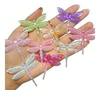 KARLOR 10 Pcs Luminous Resin Dragonfly Charms Keychain Dragonfly figurine Glitter UV Dragonflies Cabochons DIY Craft Accessories for Phone Case Decor Keyring Glow in Dark (Dragonfly)