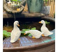 KARLOR 3-Piece Duck Figurine Set, Garden Decoration Duckling Statues Small Ducks Aquarium Flowerpot Decor Duck Ornament Duckfigurines Sculpture Garden Pond Potted Plant Fish Tank Animal Decor Outdoor
