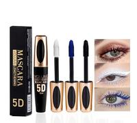 KARLOR 3 Pieces Mascara Blue White Black Mascara Waterproof Long Lasting Colourful Mascara Set Long Eyelashes 5D Mascara Colourful Set for Eyelashes Mascara Waterproof Colourful Eye Makeup