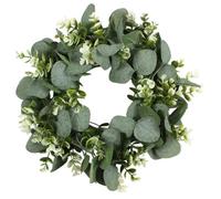 KARLOR Artificial Plant Wreath, Artificial Eucalyptus Wreath, Hanging Decorative Door Wreaths, Flower Wreath Decoration for Front Door, Wedding, Party Garden Window Wall Fireplace Spring Easter Decor