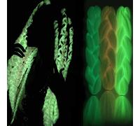 KARLOR Braids Extensions Glow in the Dark Fluorescent Braids Synthetic Hair Extensions Jumbo Braids Hair Kanekalon Braiding Hair for Crochet Twist Braiding Hair (60cm,white)