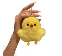 KARLOR Chick Pendant with Chain, Small Yellow Chicken Figure Fluffy Chicken Plush Keyring Backpack Pendant Car Pendant Cute Hanging Decoration Gift (Chicken)