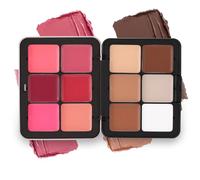 KARLOR Creamy Contour Blush Palette, 12 Colors Concealer Rouge Contour Palettes, 6 Rouge + 6 Contouring Concealer Makeup Creamy Blush Matte Buildable (Black Palette)