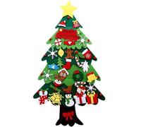 KARLOR DIY felt Christmas tree, 110 x 70 cm, wall decoration Christmas tree with ornaments green Christmas window wall table decoration craft Christmastree made of felt large