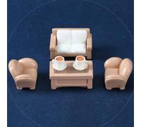 KARLOR dollhouse furniture set, 6 pieces miniature furniture set sofa armchair table coffee cup with coffee, dollhouse decoration 1:12 dollhouse living room decoration (living room)