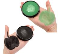 KARLOR Face Body Paint, 30g aqua make-up, Professional Water Based Face Paint, Face Painting Body Painting Single Cake Makeup for Adults Kids Club Halloween Carnival Cosplay Party (green & black)
