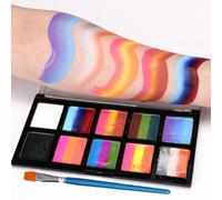 KARLOR face paint palette, 26 make-up Pigment with brush face painting black white bodypaint water-soluble safe theater make-up color body painting festival Halloween