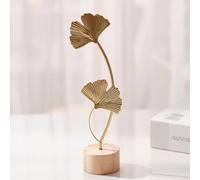 KARLOR Ginkgo Leaf Statue, Metal Leaves Gold Ornaments Sculptures, Luxury Style Home Decoration for Living Room, Bedroom Bedside Table