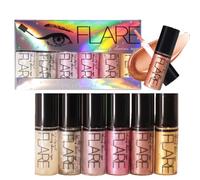 KARLOR liquid eyeshadow glitter, 6 pieces glitter highlighter silver golden pink liquid glitter high gloss ultra shiny metallic glitter eyes glitter explosive pearlescent eyeshadow (A)