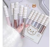 KARLOR Liquid Glitter Eyeshadow Set, 6 PCS Glitter Eye shadow Liquid Highlighter Eyes Diamond creamy Eye shadow Stick Silver Golden Purple Pearlescent Eye Shimmer Highlight Stick