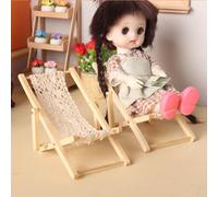 KARLOR miniature leisure chair 2 Pcs mini lounge chair knitted mini sleeping chair deck chair Hollow Crochet Fabric 1:12 dollhouse scene micro landscape decoration mini furniture dollhouse