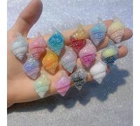 KARLOR Pack of 10 Shells Decoration, Fluorescent Snail Shell Resin Shimmer Sea Animals Decoration DIY Jewellery Accessories Shellfish Figure Craft Accessories Glow Under UV Lamp (Snail Shell)
