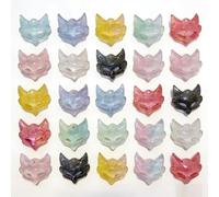 KARLOR Pack of 20 Foxface Figure Accessories Fox Face Mask Pendant Foxes Decorative Resin Glitter Luminous for Crafts DIY Jewellery Decoration Glow in the Dark (Fox)