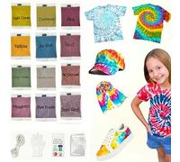 KARLOR Tie Dye Kit, 12 Textile Dyes, Batik Colours, Fabric Paint Set for DIY Textile Clothing, Fabric Batik Set for Shirts, Hoodie, Shirts, Adults, Children, Handmade Projects (without Bottle)