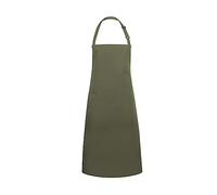 Karlowsky BLS 5 Pure Bib Apron Basic with Buckle and Pocket, 65% Polyester/35% Cotton, Moss Green, One Size