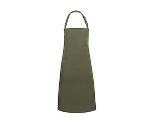 Karlowsky BLS 5 Pure Bib Apron Basic with Buckle and Pocket, 65% Polyester/35% Cotton, Moss Green, One Size