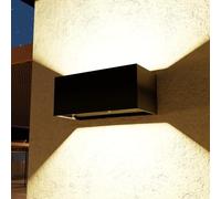 KarlpaSW LED Wall Light Mains Powered 24W,20CM Up and Down Adjustable Beam | Black,3000K Warm white light,Hardwired 85V-265V,Modern Rectangle Indoor/Outdoor IP65 for Living room ,Porch,Front Door,Garage