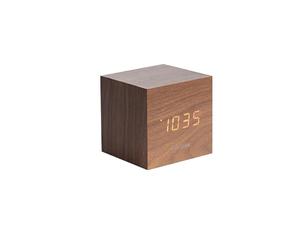 Karlsson Alarm Clock Mini Cube - Wood - 8 x 8 x 8 cm - Square - Wood Veneer - Alarm Clock for Bedroom