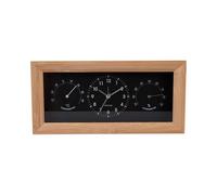Karlsson Alarm Clock Neat Rectangle - Black (KA5925BK) | Rectangle Scandinavian Bamboo Alarm Clock for Bedroom