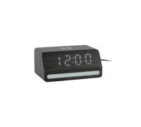 Karlsson Alarm Clock Retro Table clock KA6078BK - Unisex - Analogue - Quartz with charger Black 16,5 x 7,5 x 10