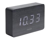 Karlsson Silent Alarm Clocks KA5653BK, Wood, Black, 13 x 4,5 x 11