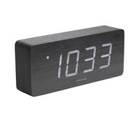 Karlsson Clocks Digital Alarms KA5654BK, Wood, Black, 4.2x35x35 cm