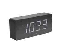 Karlsson Clocks Digital Alarms KA5654BK, Wood, Black, 4.2x35x35 cm