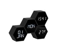 Karlsson Alarm Clocks LED KA5805WD | Hexagon Skandinavisch Rubber Alarm Clock for Bedroom and Office