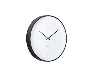 Karlsson Ayuno Wall Clock Matt Black Diameter 40 cm | Round - Scandinavian - Polypropylene - Wall Clock Modern Living Room - Wall Clocks