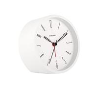 Karlsson Belle Numbers Bedside Alarm Clock with Sweep Movement & Iron Casing (White)