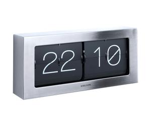 Karlsson - Boxed Flip XL Wall/Table Clock, Brushed Steel - Steel