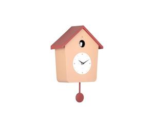 Karlsson Cuckoo Light Wall Clock in Soft Brown & Red Ochre with Pendulum