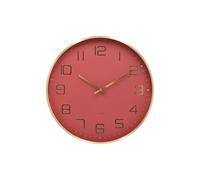 Karlsson Elegance Glow Wall Clock, Red, Diameter 40 cm, Round, Aluminium, Wall Clock, Modern Living Room, Wall Clocks