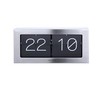 Karlsson Flip Clock Wall Desk Clock Brushed Steel