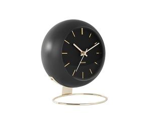 Karlsson 'Globe' Table Clock - Designed by Armando Breeveld (Black/gold - 21cm)
