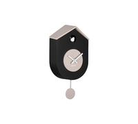 Karlsson Grato Cuckoo Wall Clock with Swinging Pendulum (Black & Warm Grey)