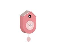 Karlsson Grato Cuckoo Wall Clock with Swinging Pendulum (Tan Rose & Soft Pink)
