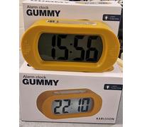 Karlsson KA5753YE LCD Backlit Digital Alarm Clock Gummy Rubberized ABS Yellow Ochre H7 x 5 x 14 cm