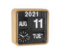 Karlsson KA5364WD Calendar Wall Clock-Plastic Mini Flip, Brown, 24x24x10cm