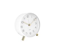 Karlsson Lofty Alarm Clock - White - Diameter 11 cm - Round - Iron - Alarm Clock for Bedroom